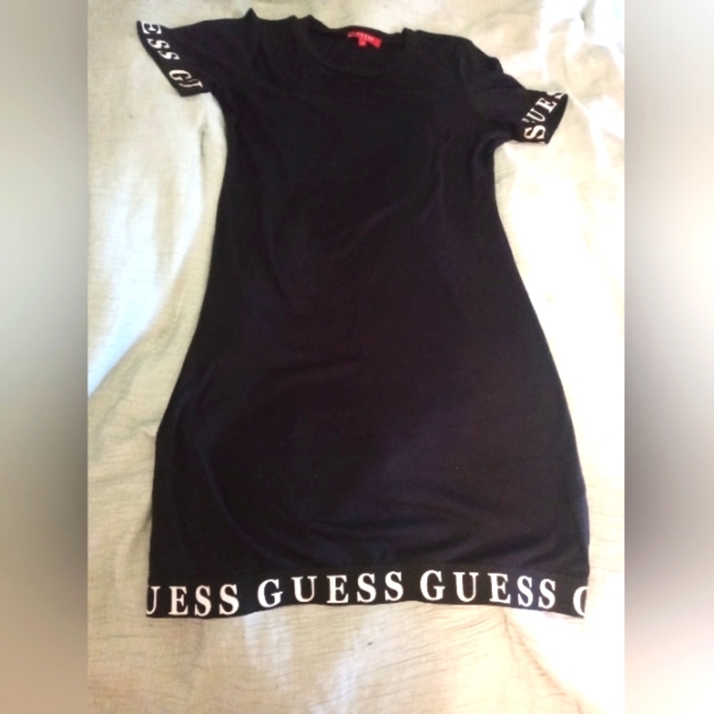 Guess Black T-Shirt Dress, XL